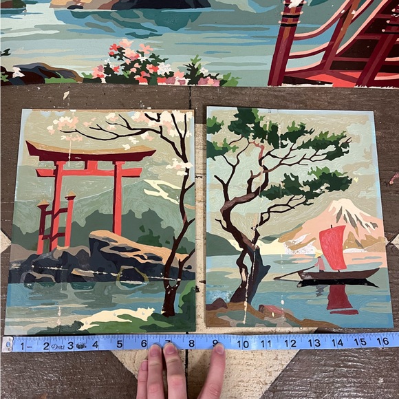 Vintage Wall Decor Vintage Paint By Number Japanese Garden Scene